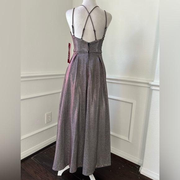 Crystal Doll Multicolored Metallics Maxi Formal Dress with Pockets, Sz 3 NWT - Picture 7 of 7